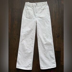 Reformation Alyssa High Rise Wide Leg White Jeans